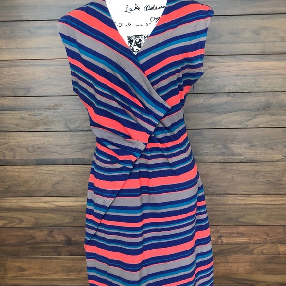 Marc Jacobs Stripe Cocktail V Neck Dress - Picture 1 of 3